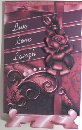 Vintage Live Love Laugh Card Topper & Stand by Debbie Porter
