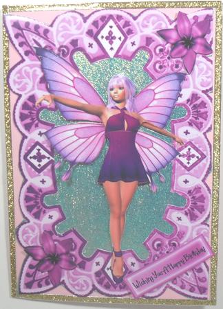 Pretty Faerie in Ornate Pink Frame by Debbie Porter