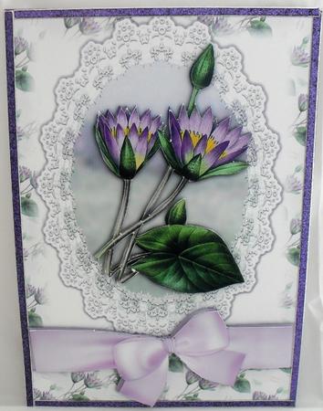 Purple Lotus Flower A4 by Debbie Porter