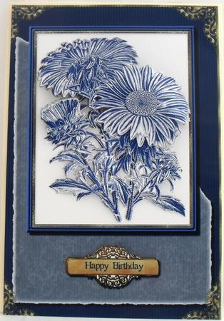 Study in Blue Card Topper by Debbie Porter
