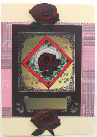 Red Roses 2 Card Sheet Happy Birthday by Debbie Porter