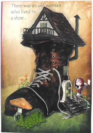 Old Woman in a Shoe Topper by Debbie Porter