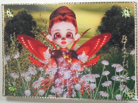 Daisy Magic Fairy A4 Card Front by Debbie Porter