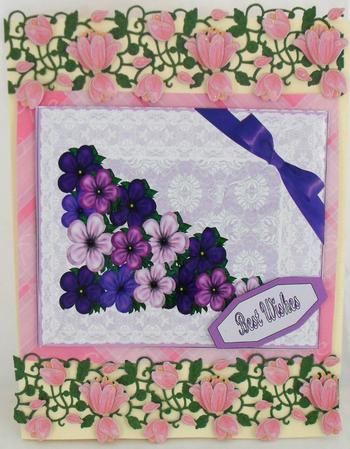 Viberant Flowers on Lace by Debbie Porter