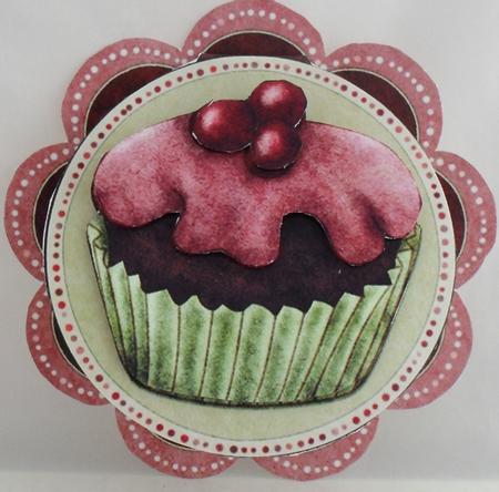 Cupcake Flower - Flip Up Card by Debbie Porter