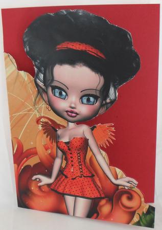 Lottie Fairy A5 Shaped Front Print and Fold Card by Debbie Porter