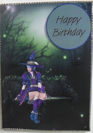 Pretty Witch Card Front by Debbie Porter