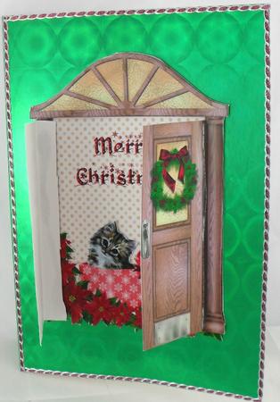 A Christmas Welcome Gift Open the Door Card by Debbie Porter