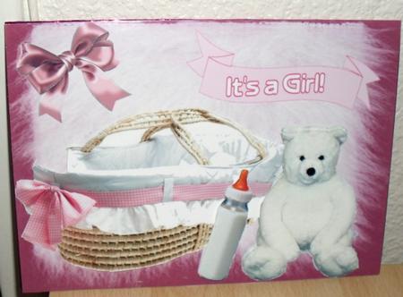 Baby Girl, with Big White Bear by Debbie Porter