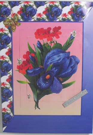 Iris Pyramid Card Front by Debbie Porter