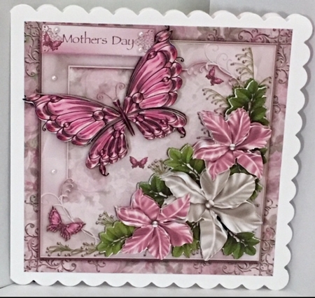 Pink Butterflies & Flowers by Deborah Stubbenhagen