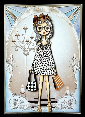 Archway Girls! Shopping in Black and White Decoupage by Deborah Sweet