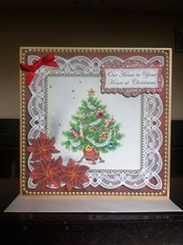 Red Tree Ours to Yours Christmas 8in Sentiment Topper by Deborah Sweet