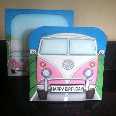 3D Vw Campervan Transport Pop Out Card Kit by Deborah Sweet