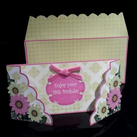 Pink Lemon Daisy 18th Birthday 3D Lattice Card Kit by Deborah Sweet