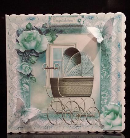 Vintage Baby Boy Pram in Mint by Deborah Sweet