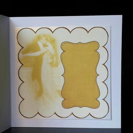 Gold Dancing Couple Colour 8in Scallop Insert Panel by Deborah Sweet