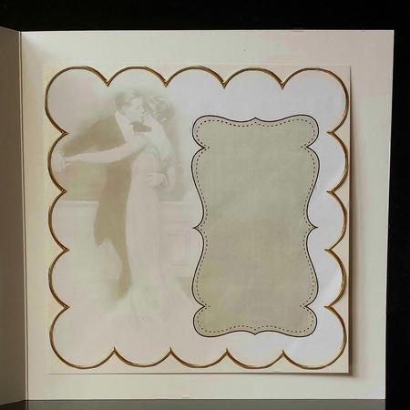 Silver Dancing Couple Colour 8in Scallop Insert Panel by Deborah Sweet
