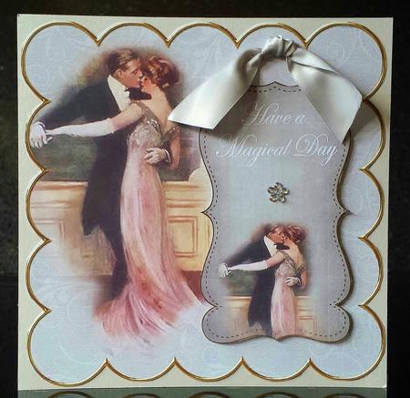 Silver Dancing Couple Magical Day 8in Scallop Topper by Deborah Sweet