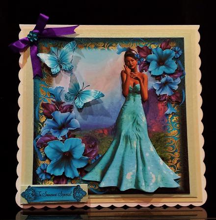 Petunia Blue Card Front Kit by Deborah Sweet