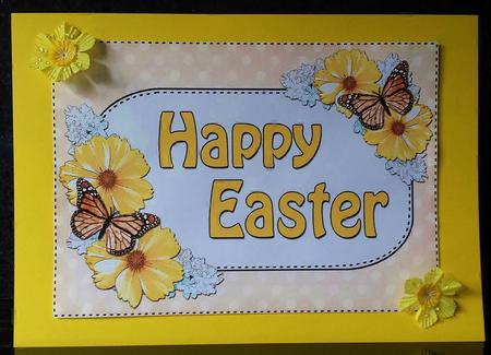 A4 Butterfly & Flowers Easter Card Topper by Deborah Sweet