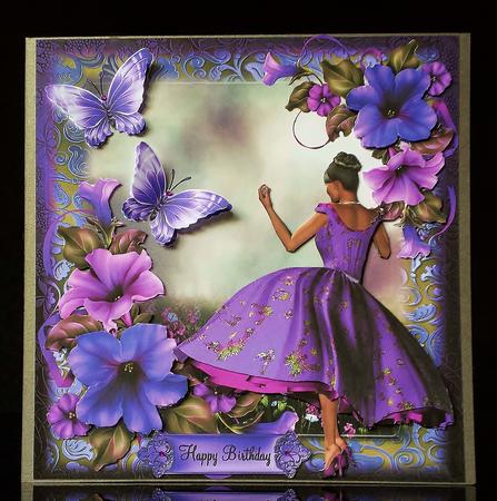 The Purple Silk Dress Card Front Kit by Deborah Sweet