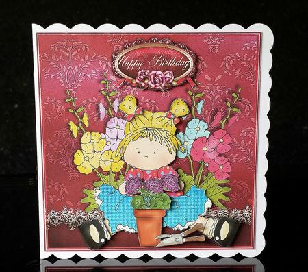 Flower Girl Card Topper by Deborah Sweet