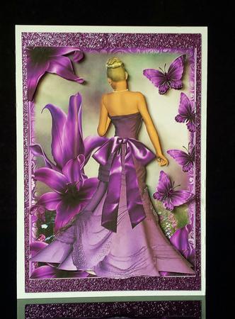 Beautiful Purple Lily A4 Size by Deborah Sweet