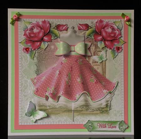Gorgeous Pink and Mint Paper Bow Dress Kit by Deborah Sweet