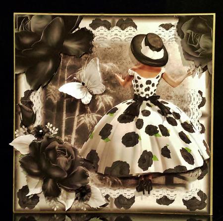 The Black Rose Dress Card Front Kit by Deborah Sweet
