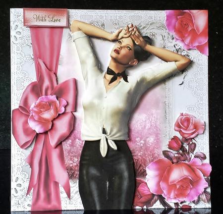 Capri Pink Rose Card Front Kit by Deborah Sweet