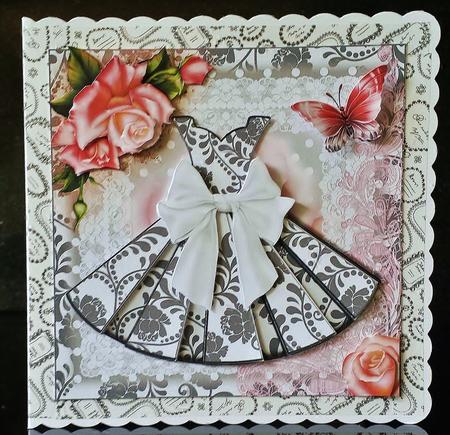 Gorgeous Grey and White Dress Card Front Kit by Deborah Sweet