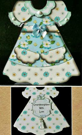 Floral Blue Girls Dress Card Kit by Deborah Sweet