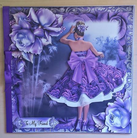 Purple Rose Dress Beauty Card Front Kit by Deborah Sweet