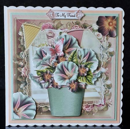Step Back in Time the Flower Pot Card Front Kit by Deborah Sweet