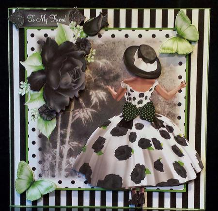 Beautiful Black and Lime Rose Dress Kit by Deborah Sweet
