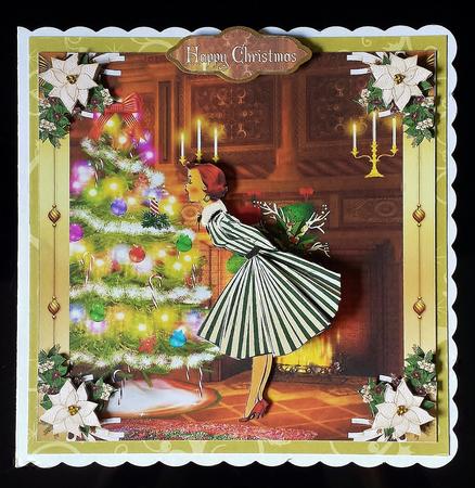 Vintage Lady Admiring the Christmas Tree Mini Kit by Deborah Sweet