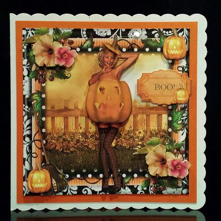 Little Miss Halloween Card Front Kit by Deborah Sweet