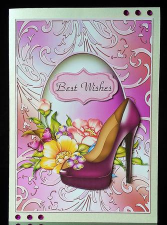 Peep Toe Shoe and Flora Card Front by Deborah Sweet