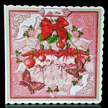 Fushia's on Satin Style Card Topper/front by Deborah Sweet
