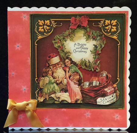 Vintage Santa Clause and Kids Card Topper by Deborah Sweet
