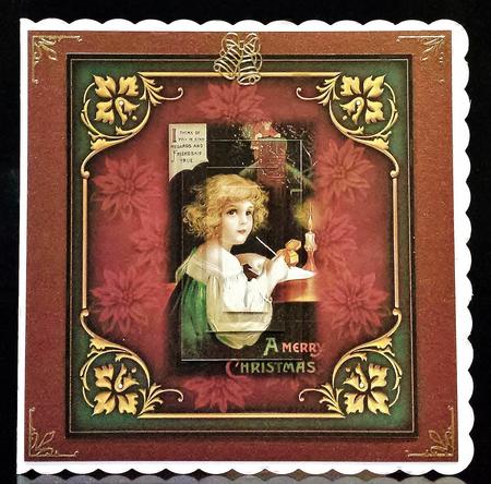 Beautiful Vintage Christmas Card Topper by Deborah Sweet