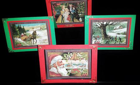 Four Christmas Vintage Card Toppers by Deborah Sweet