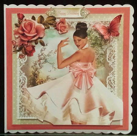 Peach Rose Beauty Card Front Kit by Deborah Sweet