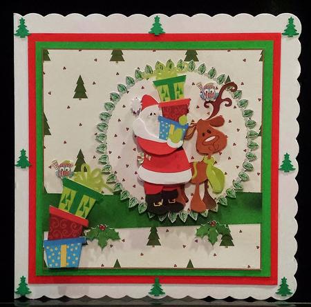 Here Comes Santa Claus Square Card by Deborah Sweet