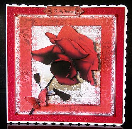 The Red Rose Card Front Kit by Deborah Sweet