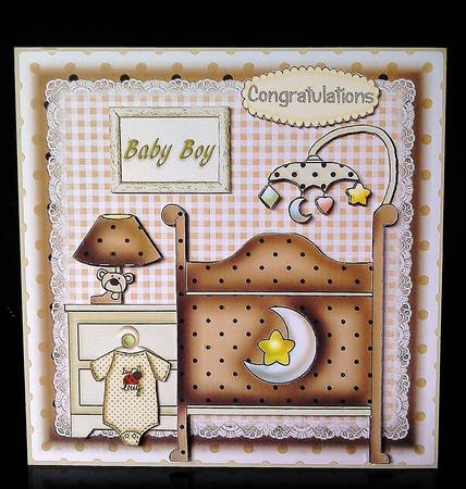 Baby Boy Nursery Card Front Kit by Deborah Sweet