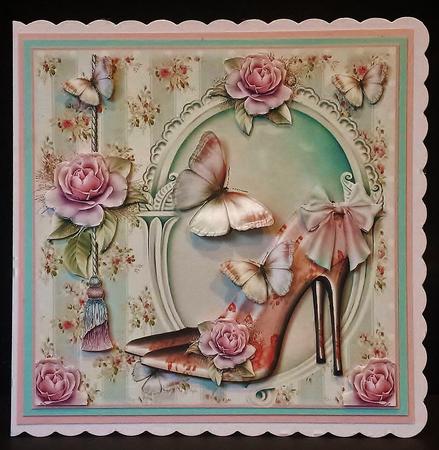 Step Back in Time Shoes Card Front Kit with Insert by Deborah Sweet