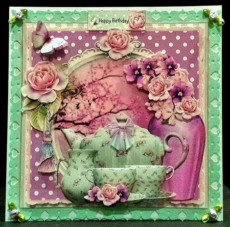 8x8 Tea for Two Card Front Kit by Deborah Sweet
