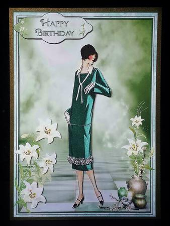 1920's Greta in Green Fashion Show by Deborah Sweet